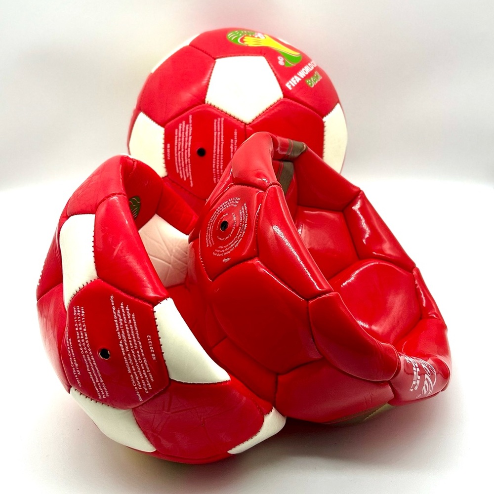 Lot of 3 Coca Cola FIFA World cup Brazil 2014 Soccer Ball Fan Decor Man Cave